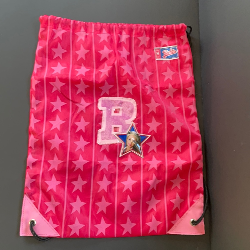 Barbie Drawstring Bag Pink Girls Backpack Book Bag Collectible